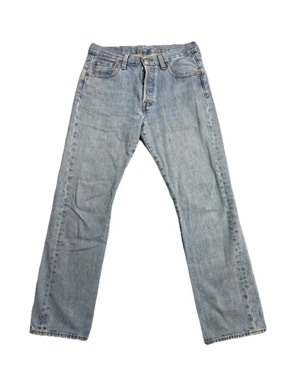 Levis Jeans Mens 30x30 Blue 501 Button Fly Regular Straight American Denim Pants